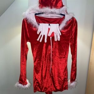 A Wish Come True Holiday inspired dance bodysuit with gloves.